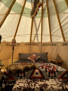Luxury Queen Bed at lost Indian Camp