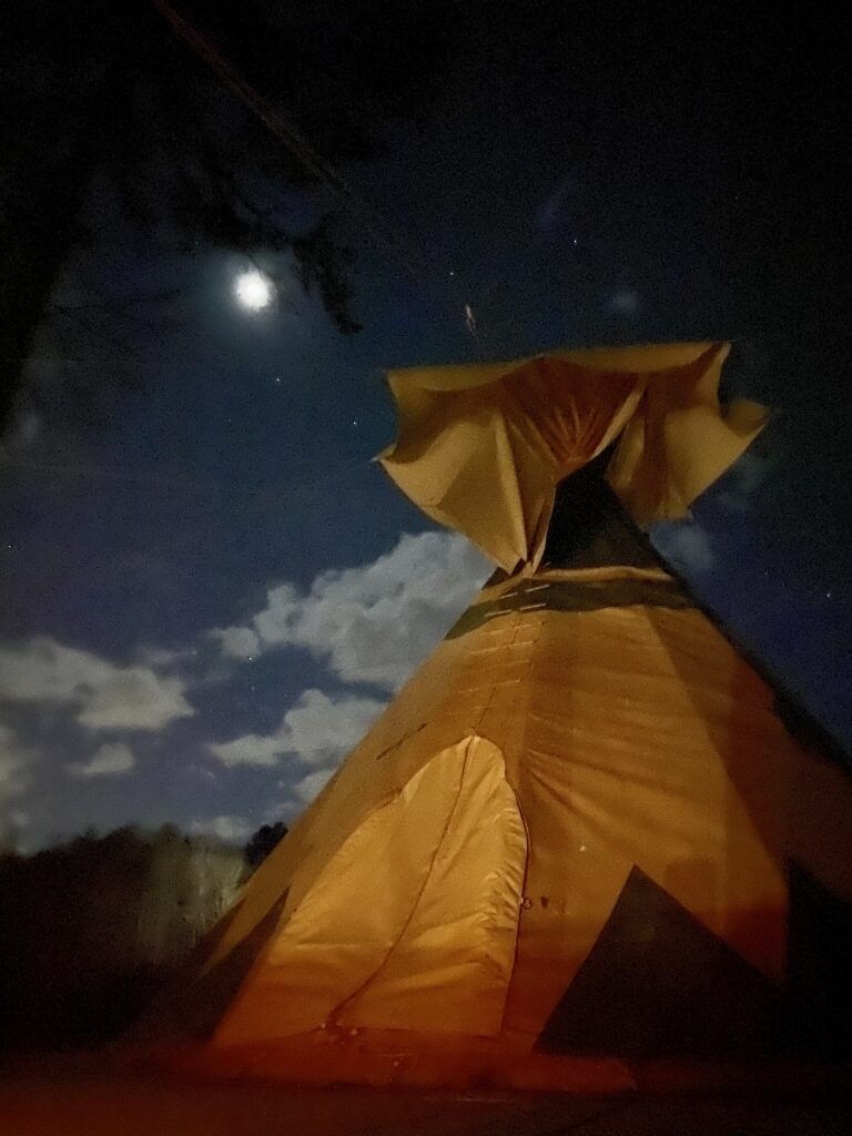 Tipi under the stars at Lost Indian Camp