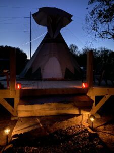 light glowing at Lost Indian Camp